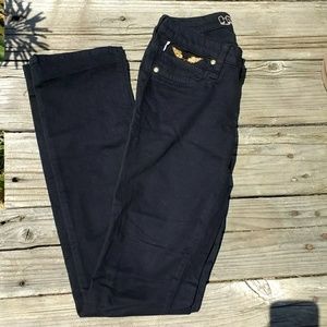 Robin's Jeans Straight Black Gold Thread